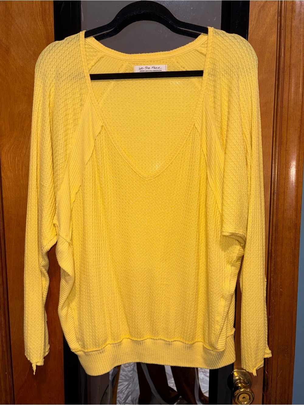 We The Free Lightweight V-Neck Yellow Pullover Sweater
